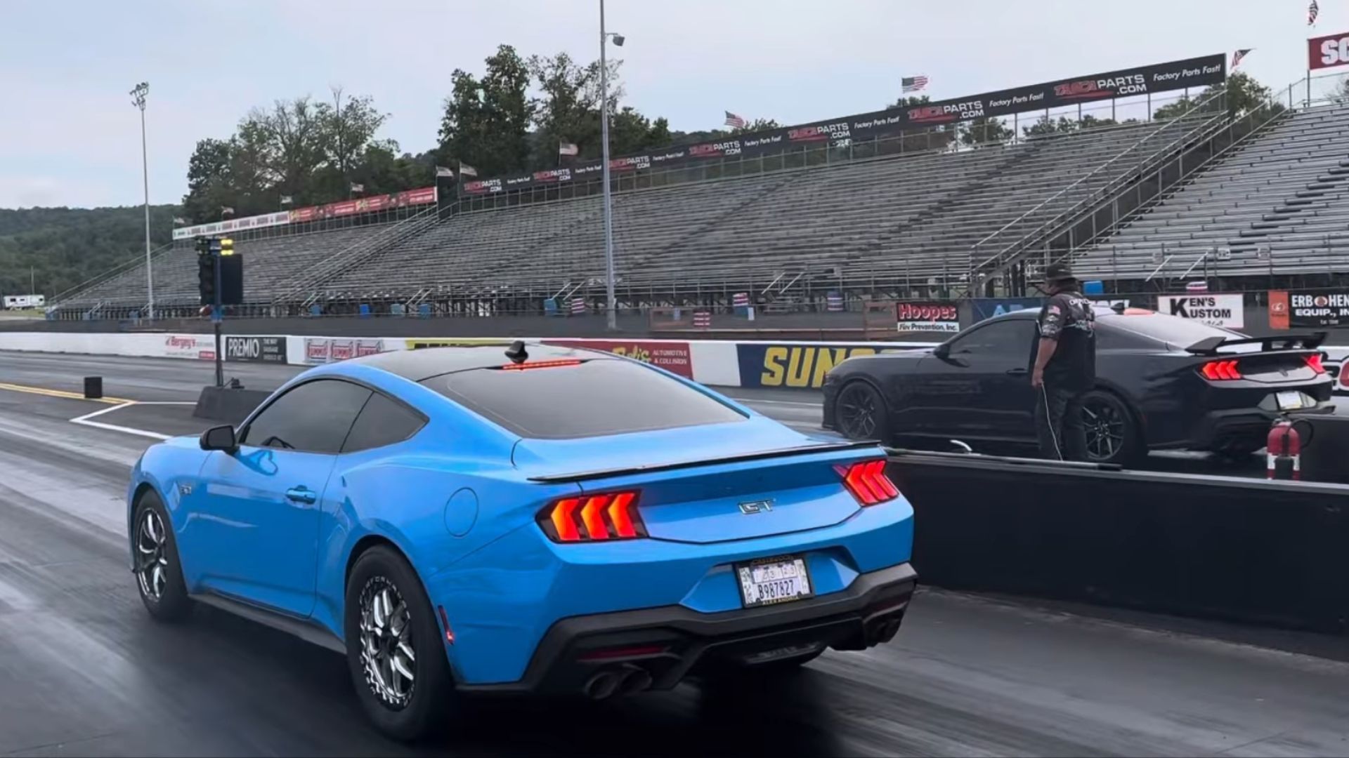 2024 Ford Mustang GT And Dark Horse On Drag Strip