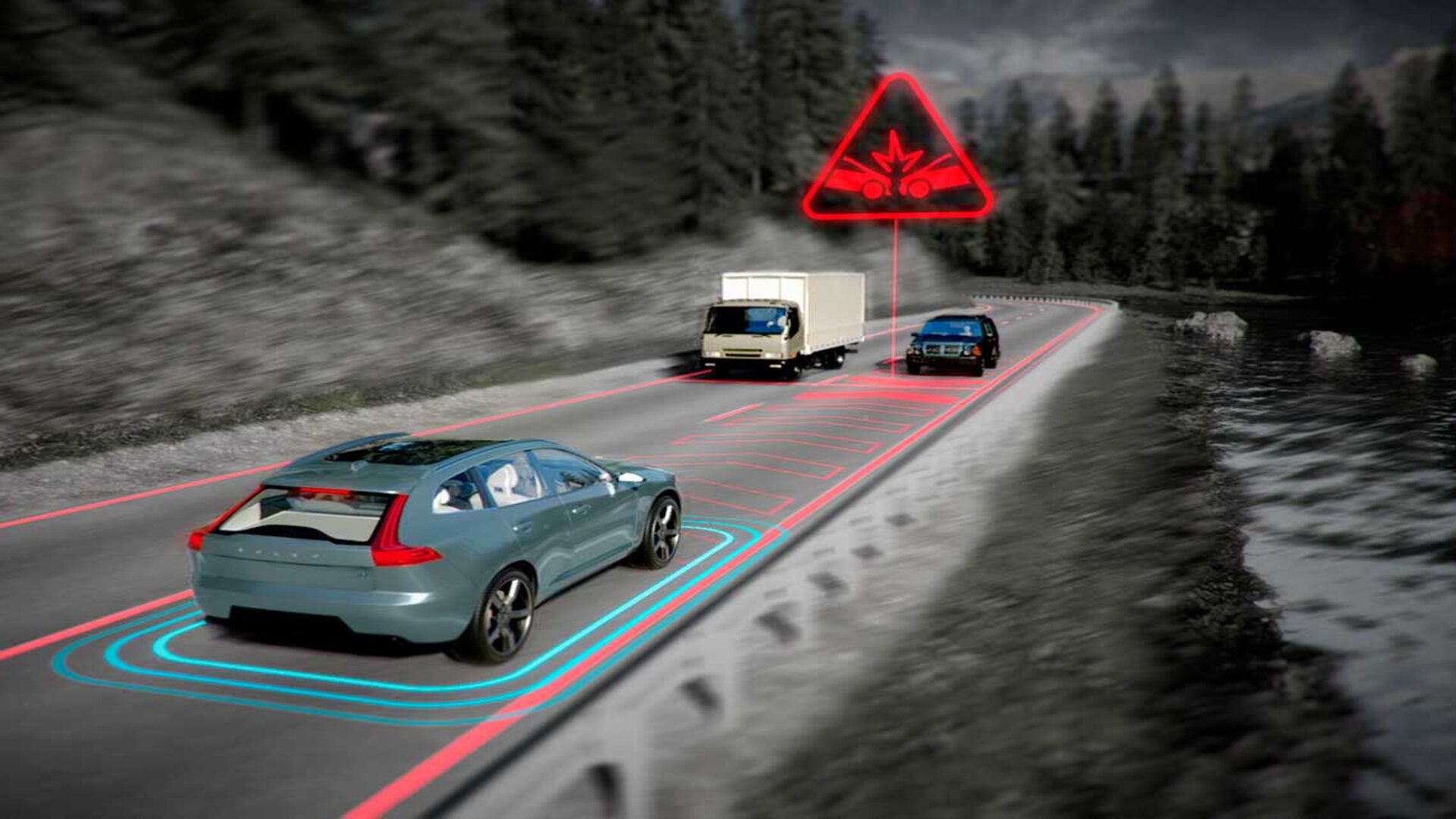 How Volvo’s Oncoming mitigation by braking system works