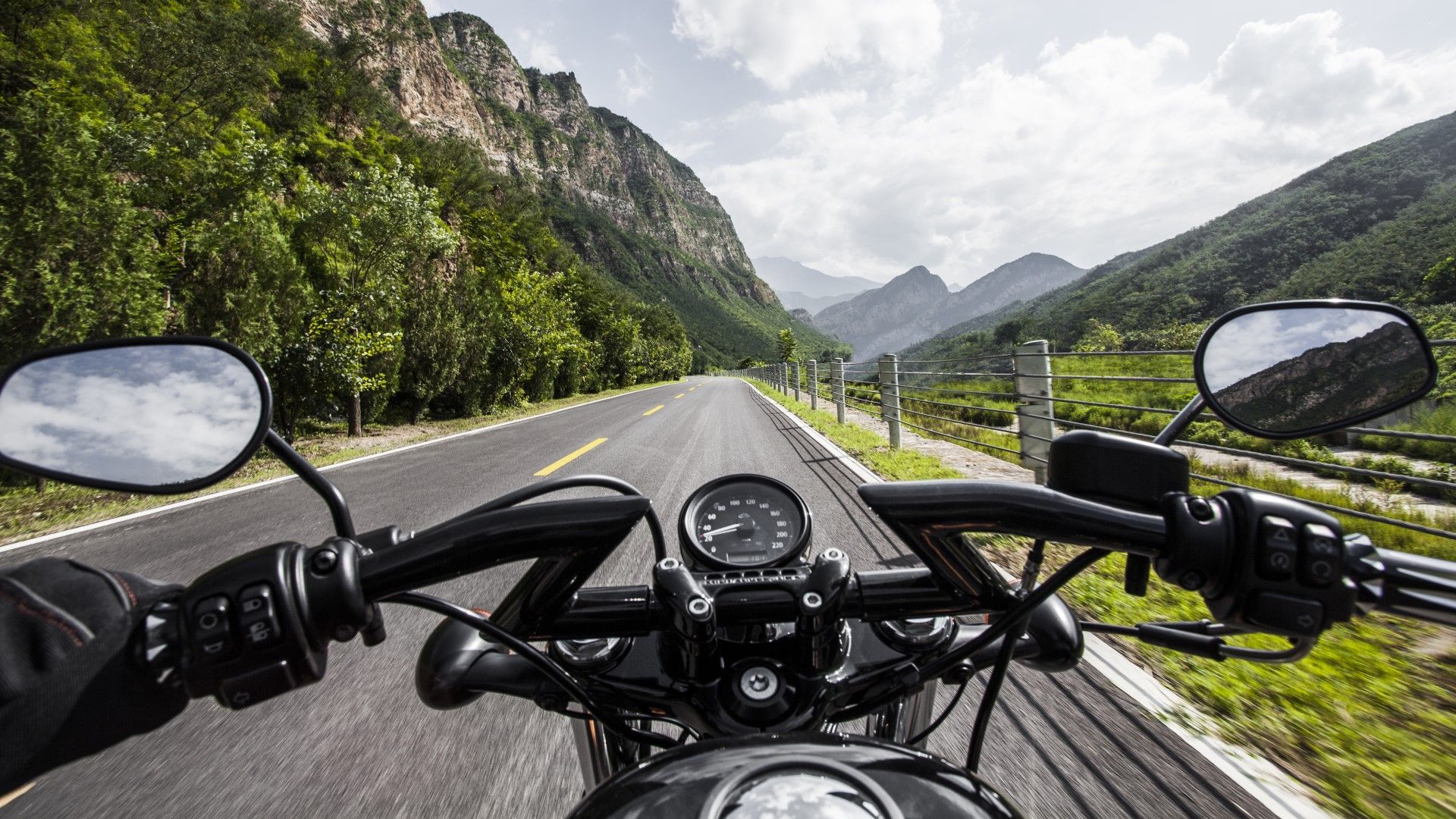 A motorcycle enthusiast's dream road POV view
