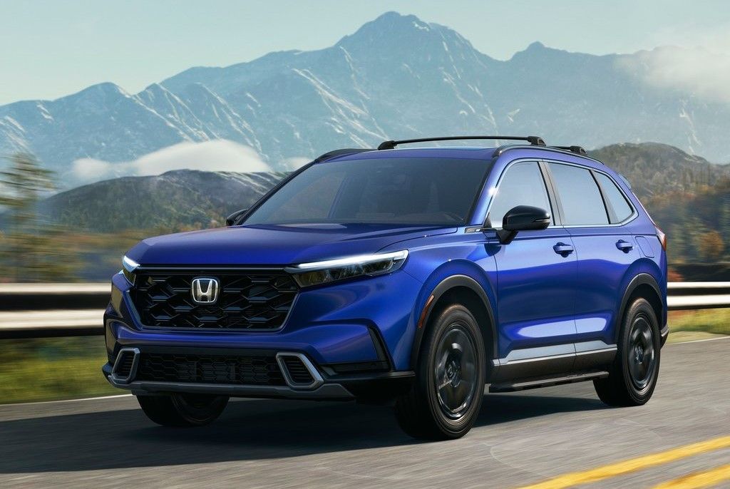 Blue Honda CRV