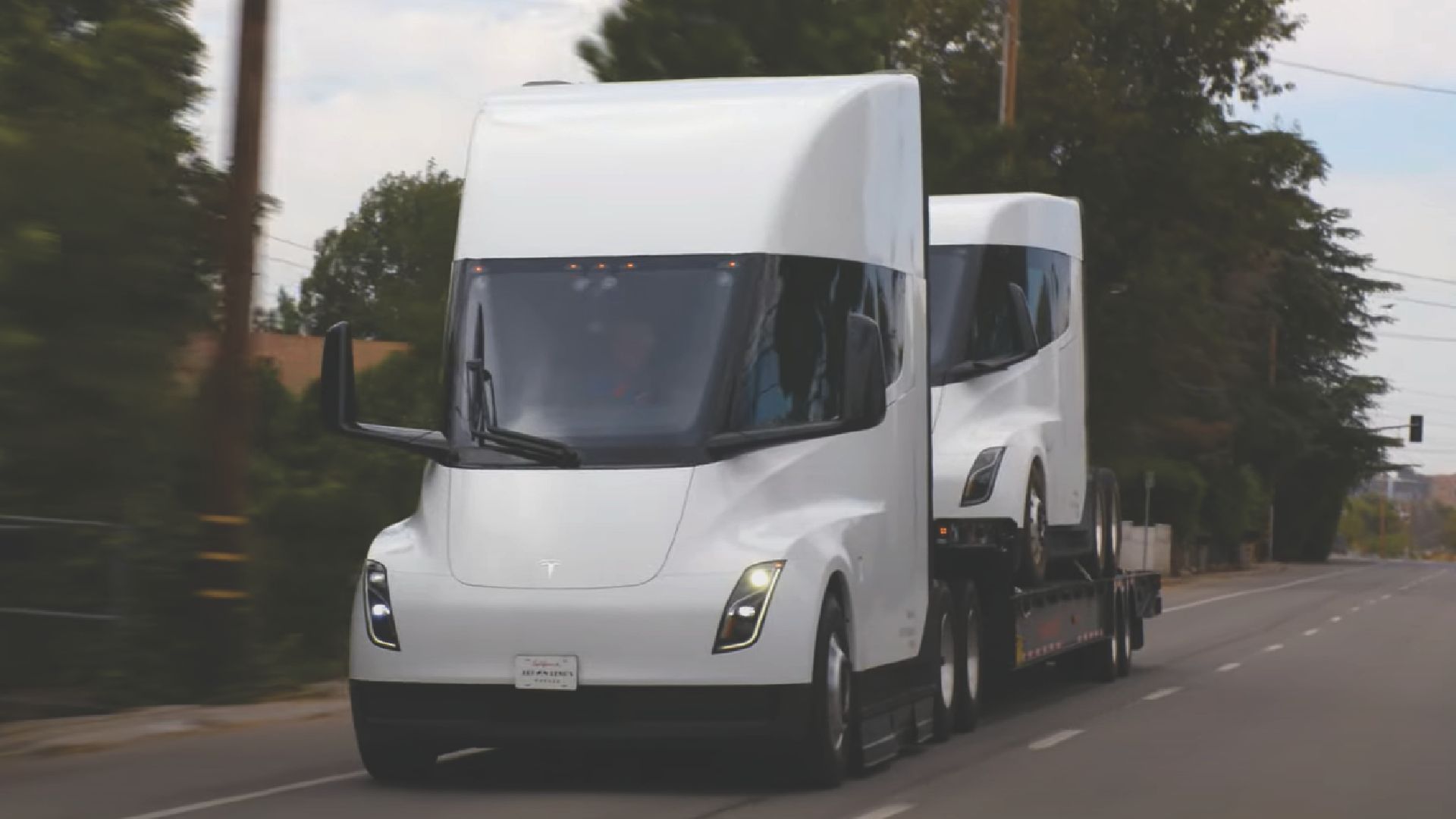 Jay Leno Goes Full Inception By Towing A Tesla Semi With Another Tesla Semi