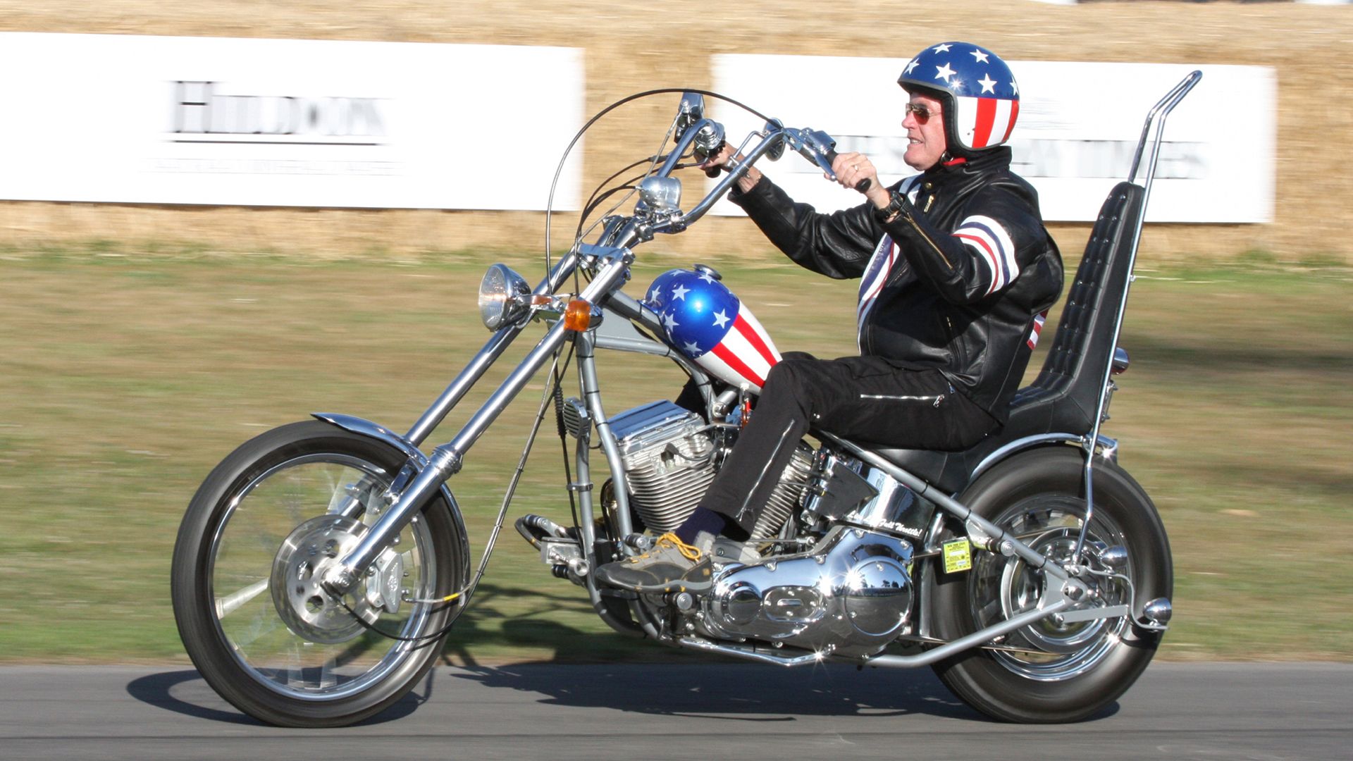 Peter Fonda riding Captain America Chopper Motorcycle