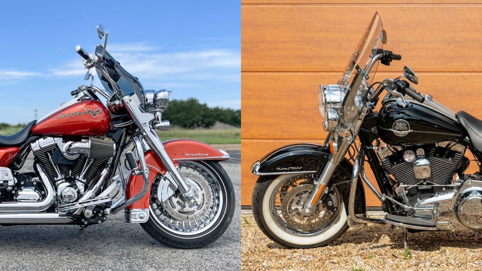 Harley-Davidson Road King Standard Vs Road King Classic side profile comparison view