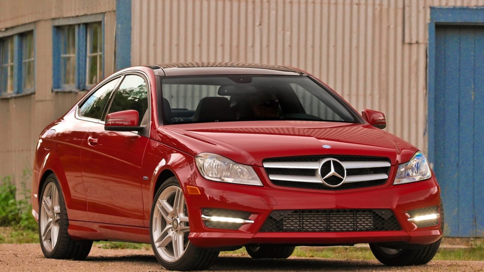 2012 Mercedes-Benz C350 red coupe 