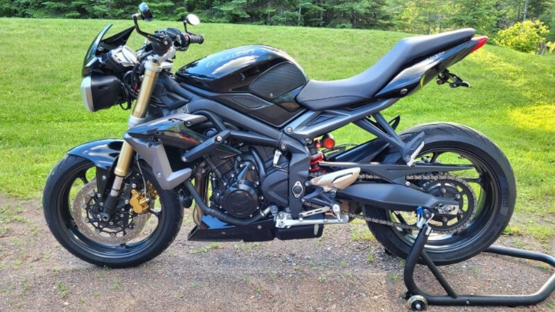 Vista lateral do perfil da Triumph Street Triple 675 2013