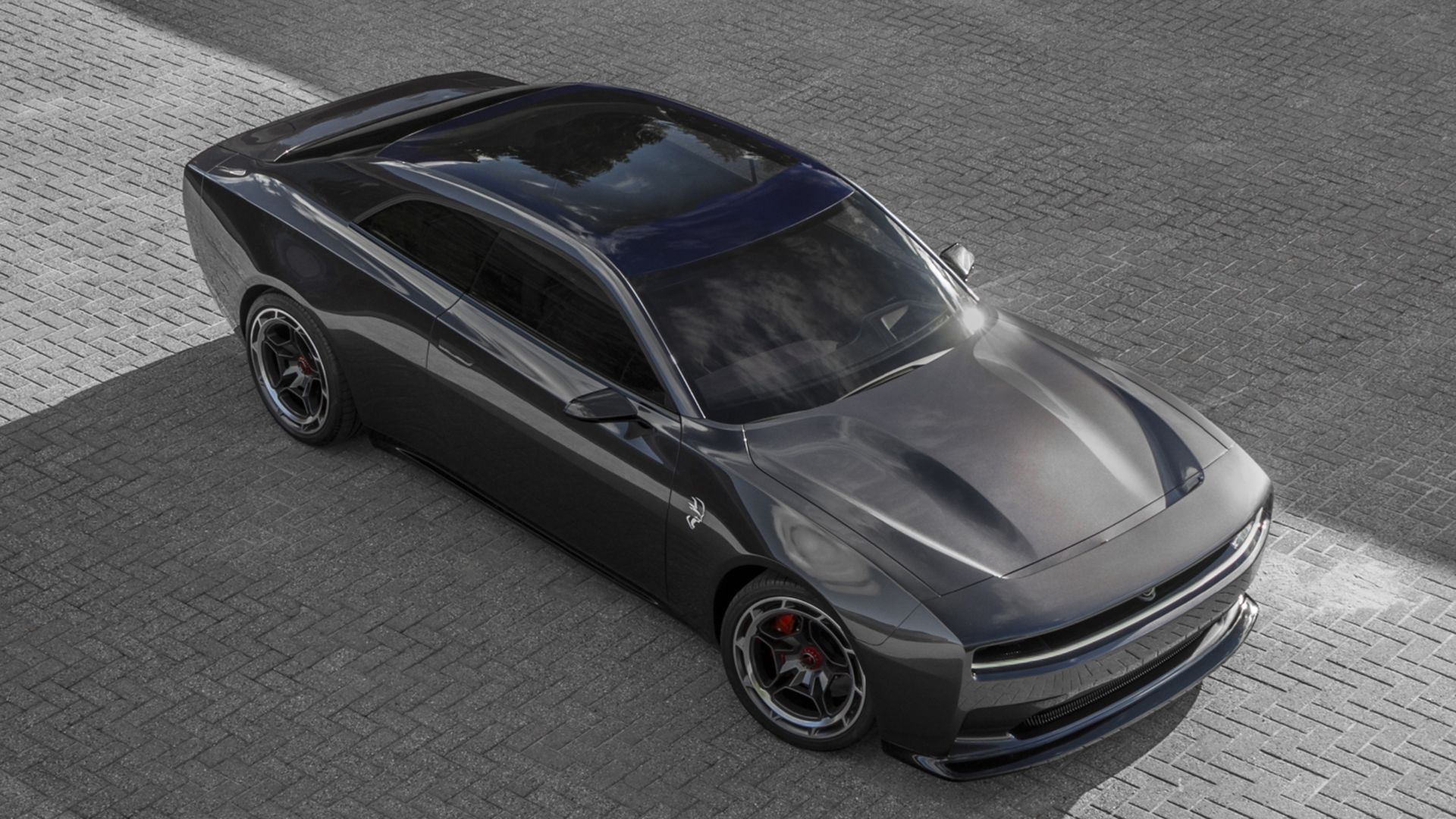Dodge Charger Daytona Concept black quarter front top 