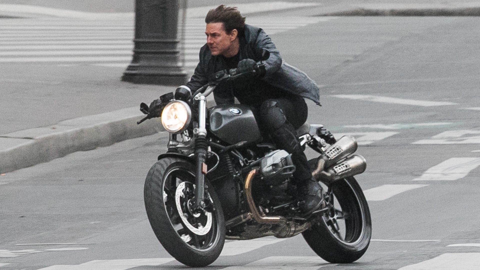 Tom Cruiser riding the BMW R nineT Scrambler In 'Mission Impossible: Fallout'