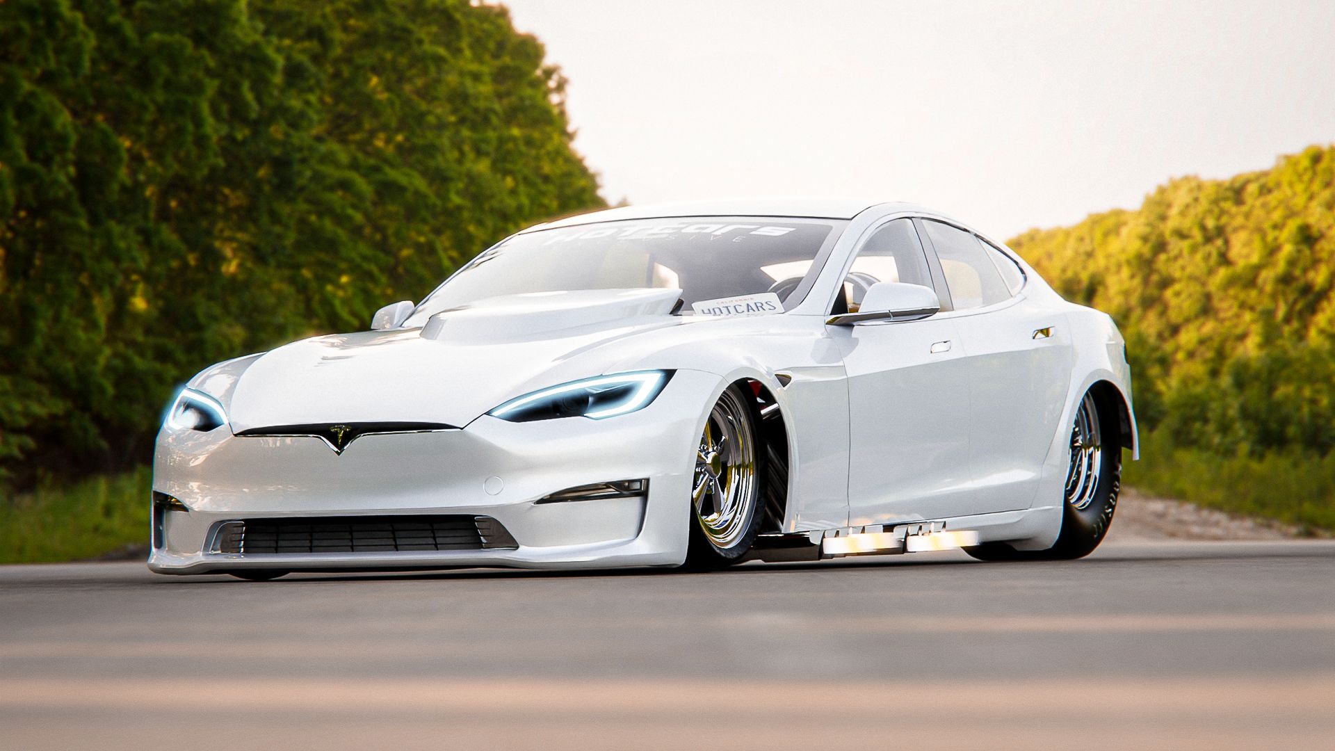 Tesla Model S Plaid With Hellcat Engine