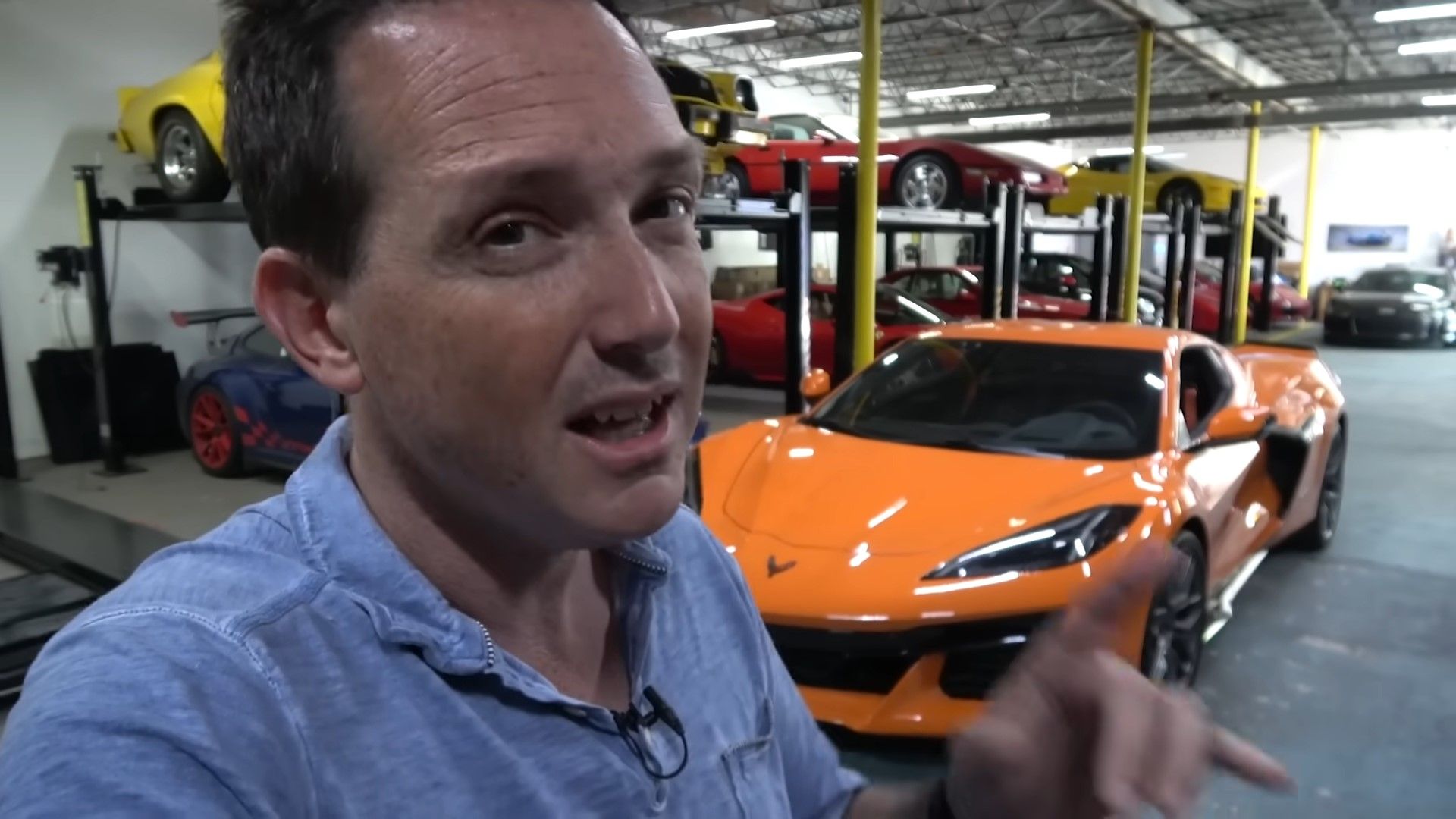 An orange Chevrolet Corvette C8 Z06 with Rob Ferretti 