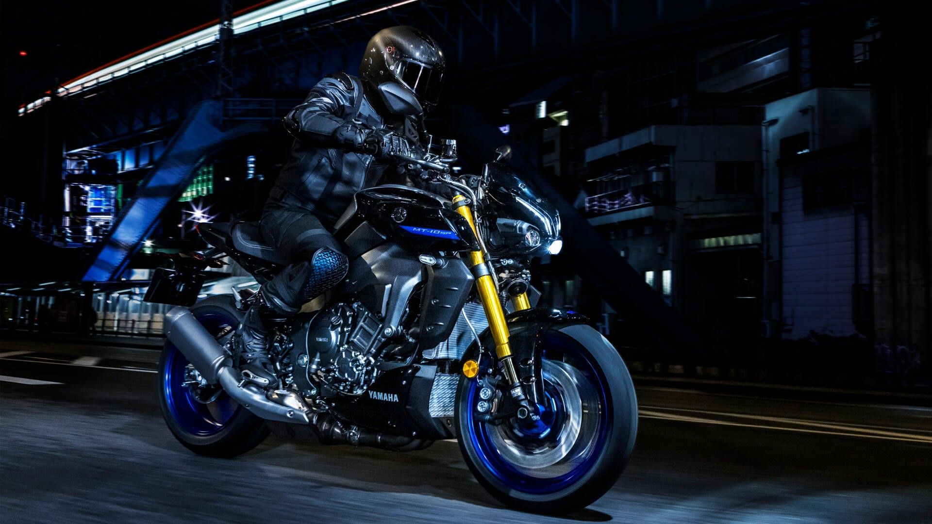 2023 Yamaha MT-10 SP on the road side profile view