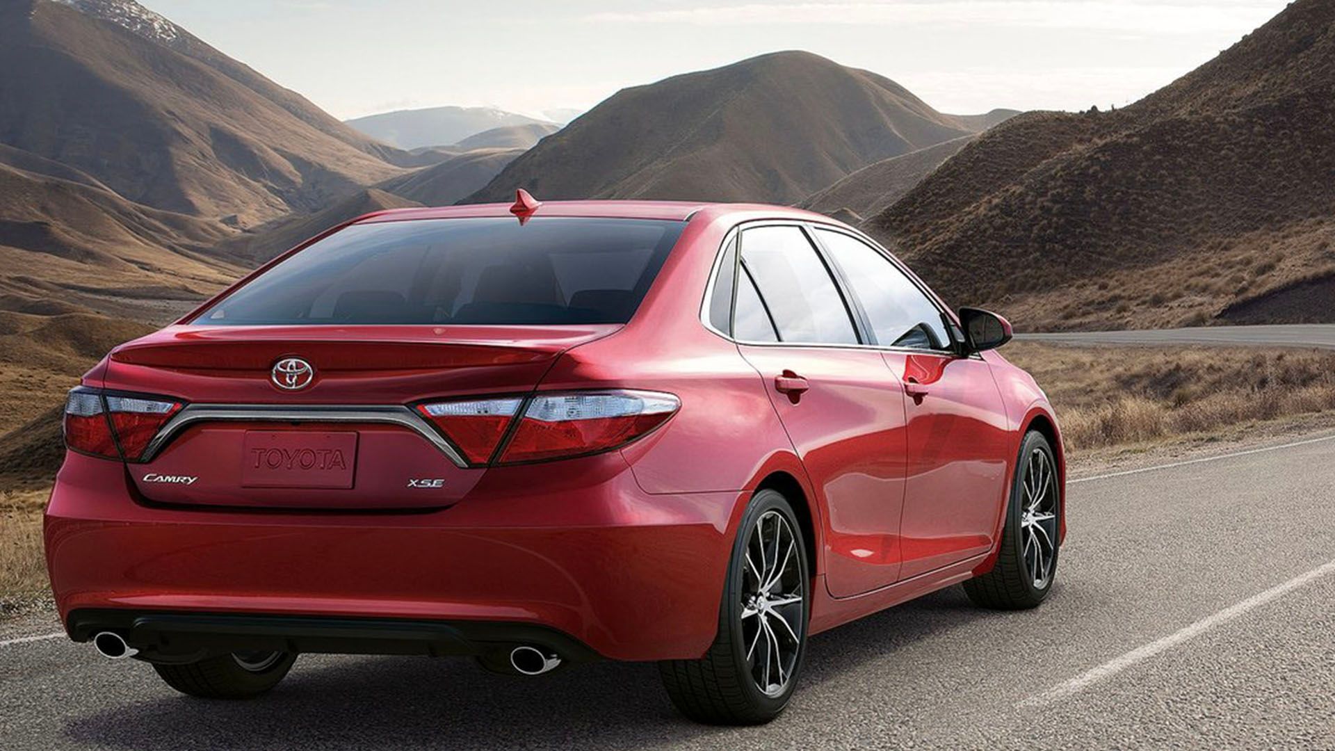 2017 Toyota Camry rear three quarters on the road