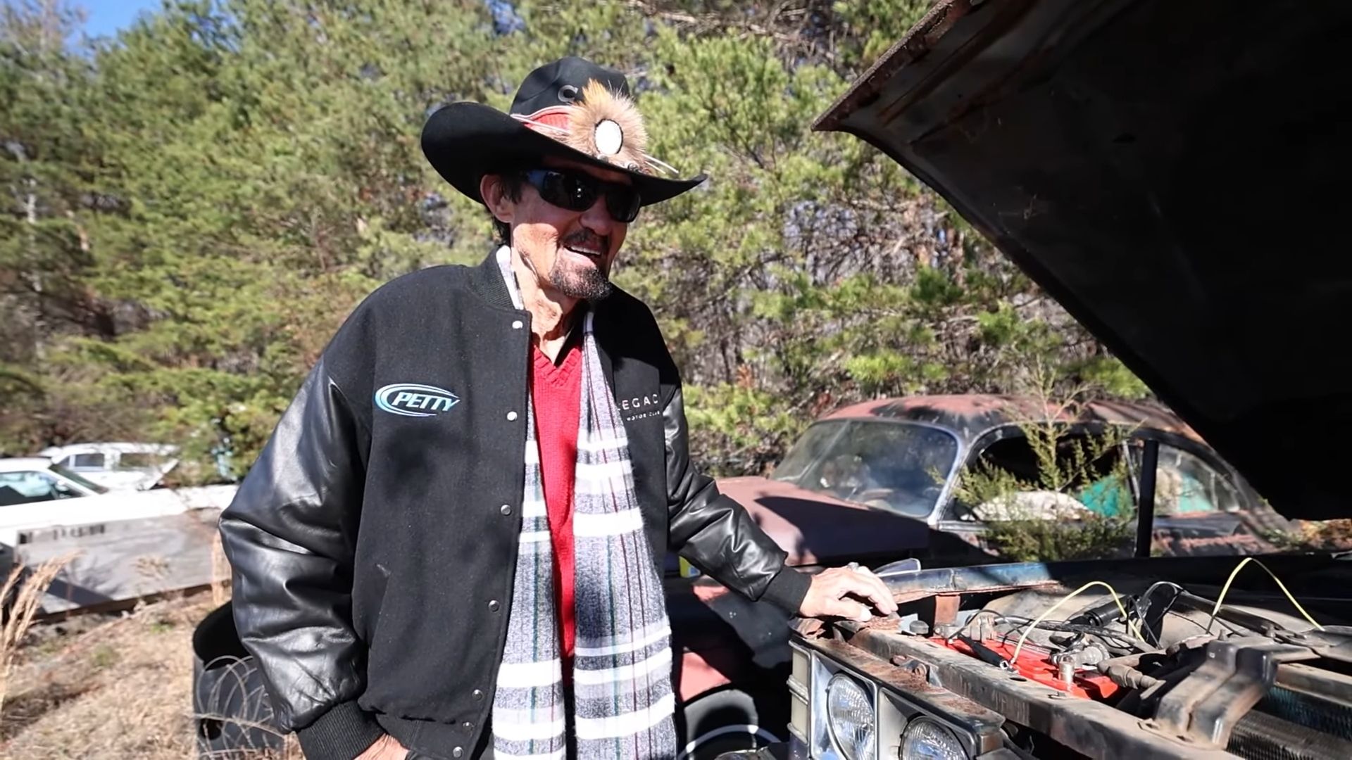 Petty's Cadillac Fleetwood Front View With Richard Petty