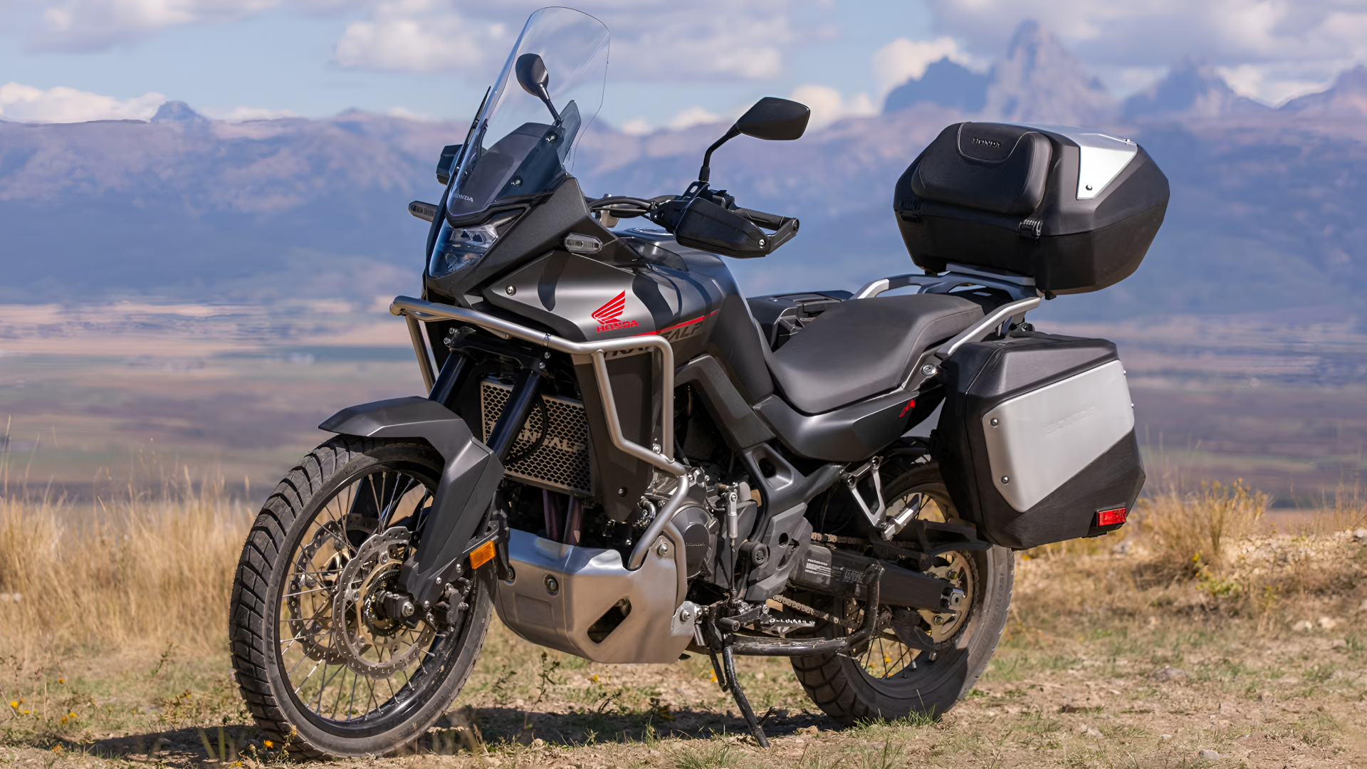 2024 Honda Transalp fully-loaded with touring accessories