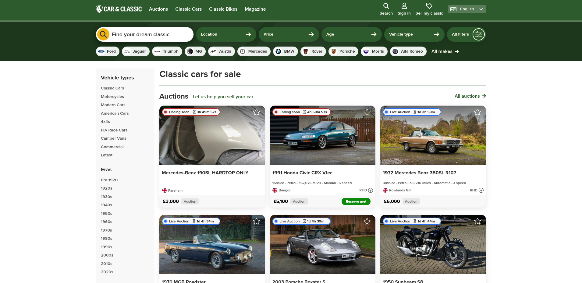 The Best Websites To Find Used Classic Cars For Sale