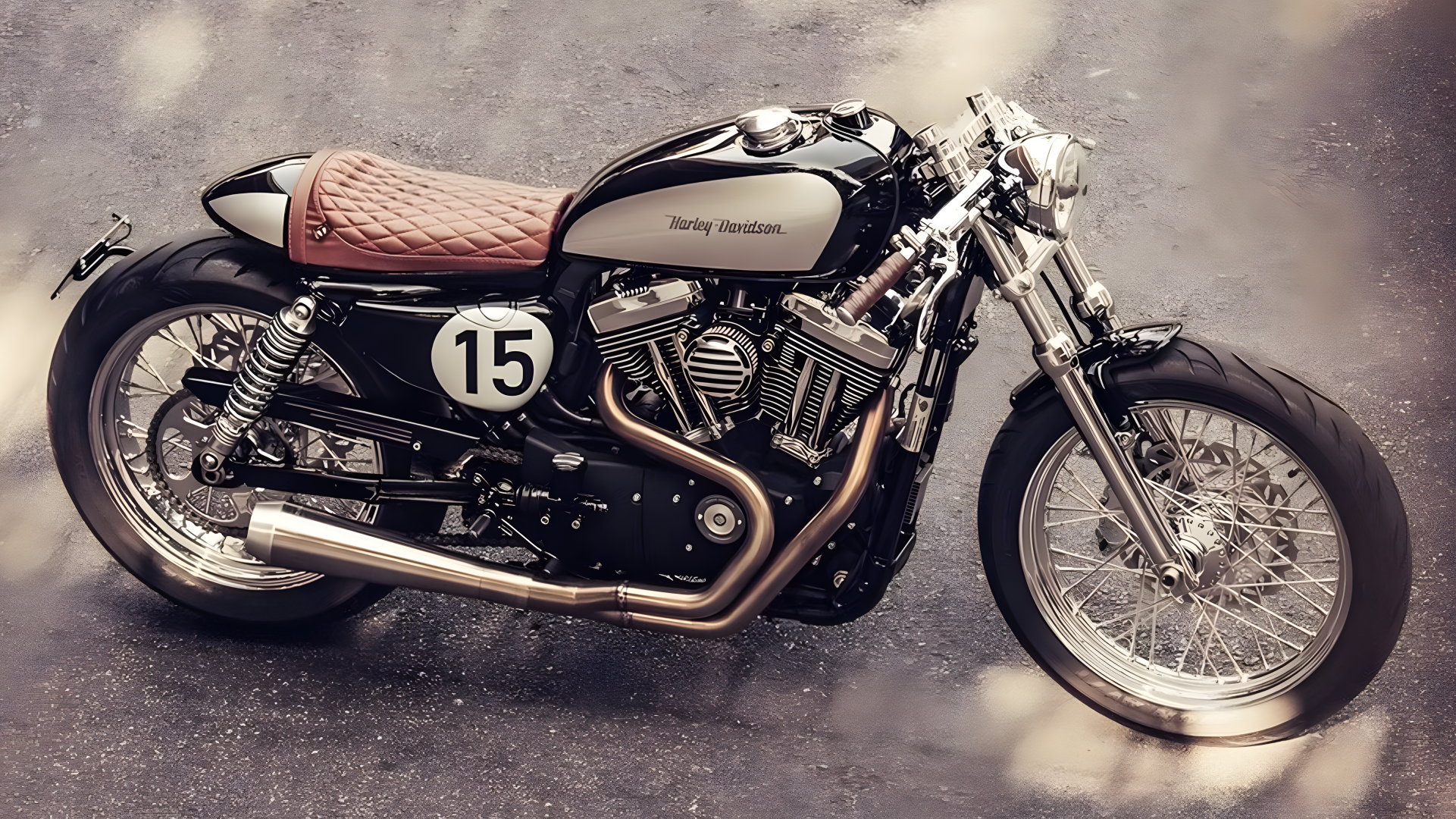 XV-Twin 1200 Café'd Harley By Deus Ex Machina vista lateral do perfil