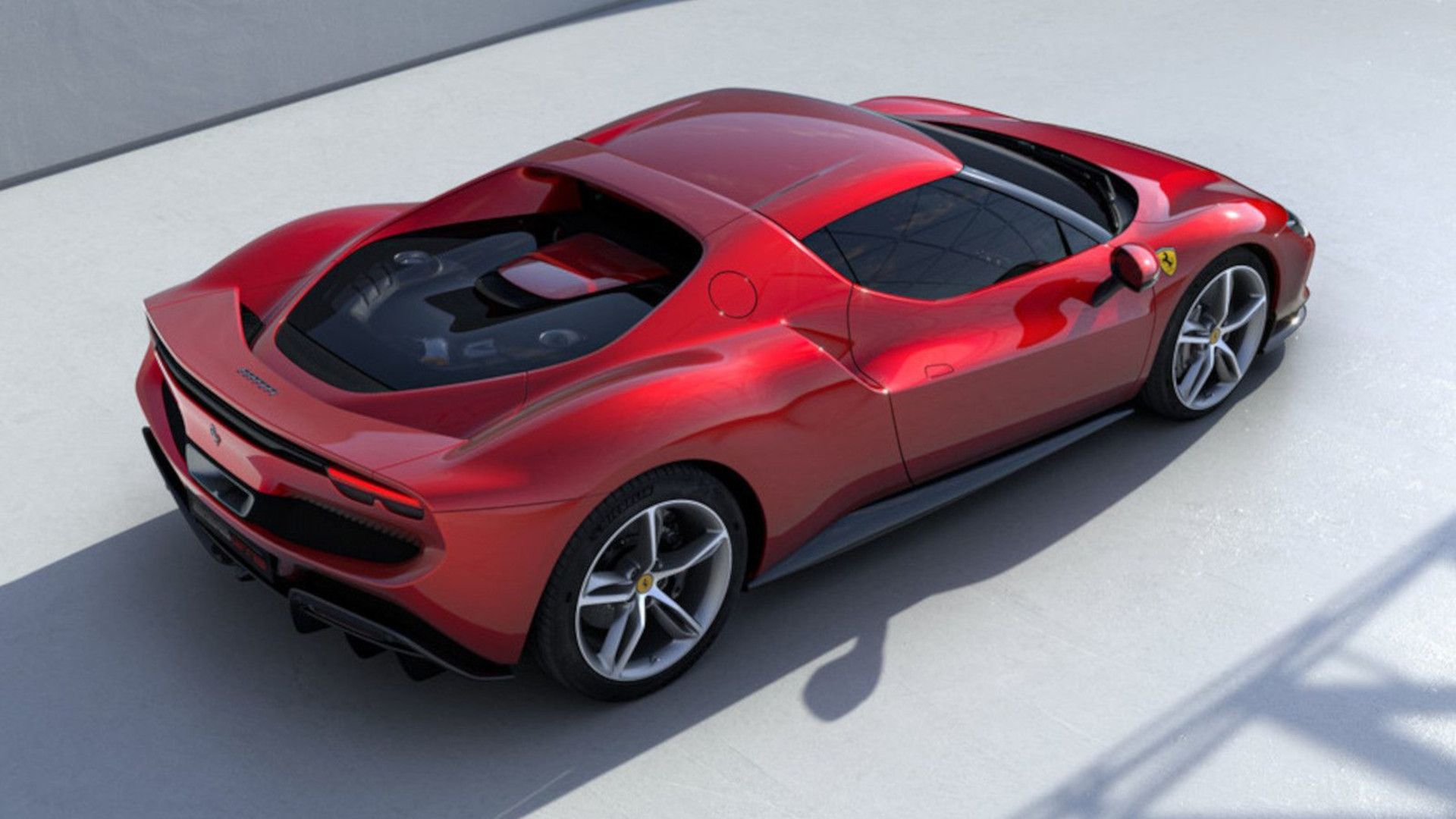 Ferrari 296 GTB 2024 de cima para baixo
