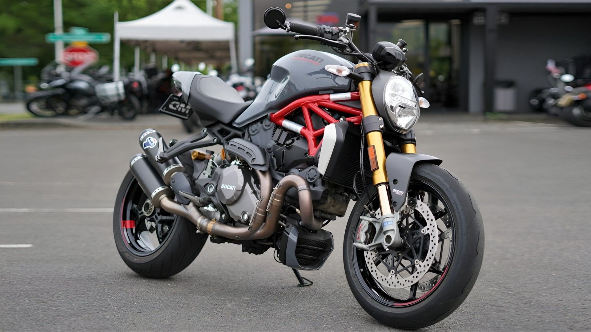 2020 Ducati Monster 1200 front third quarter view
