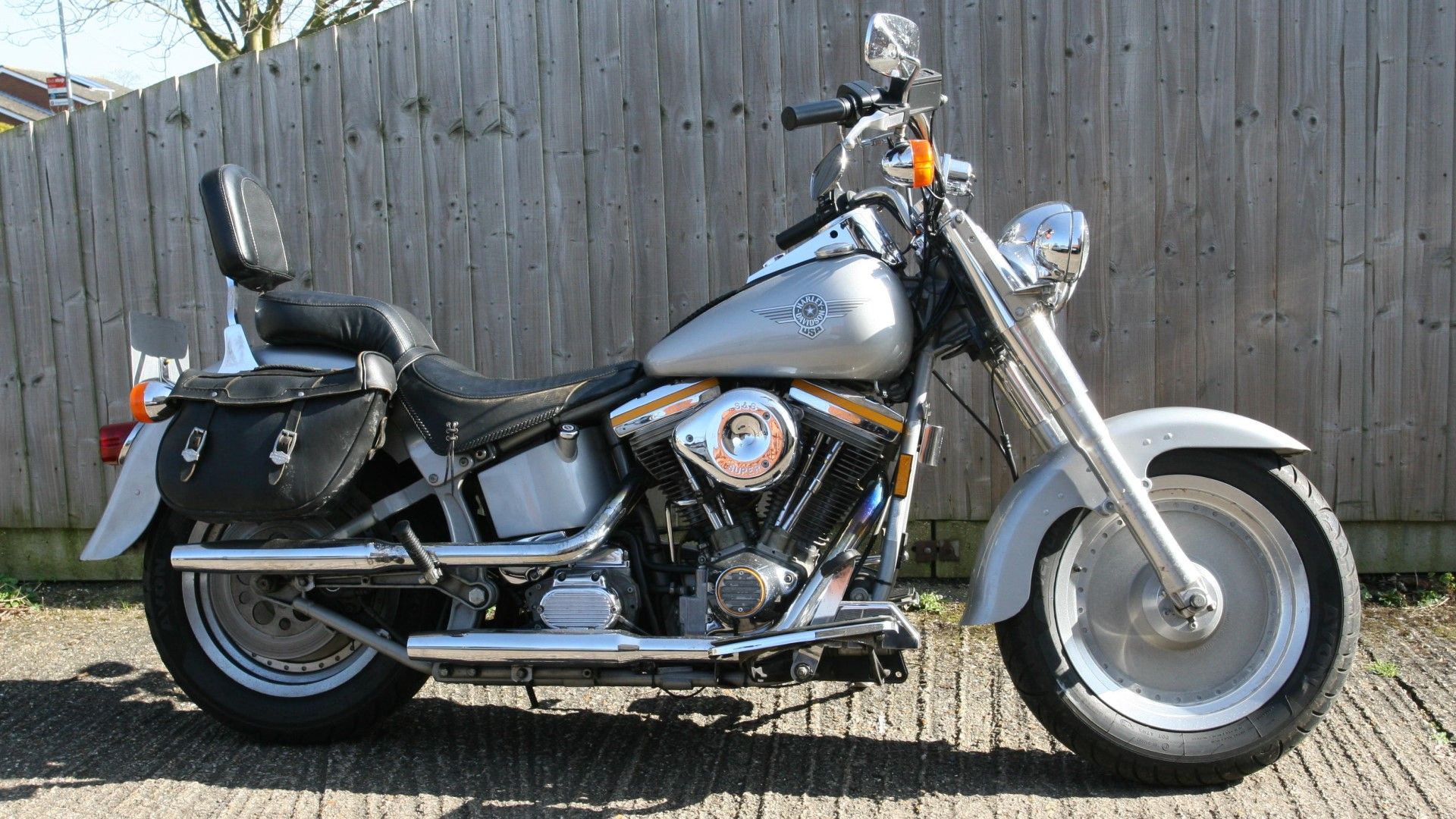 1990 Harley-Davidson 82ci FLSTF Fat Boy 'Grey Ghost'  side profile view