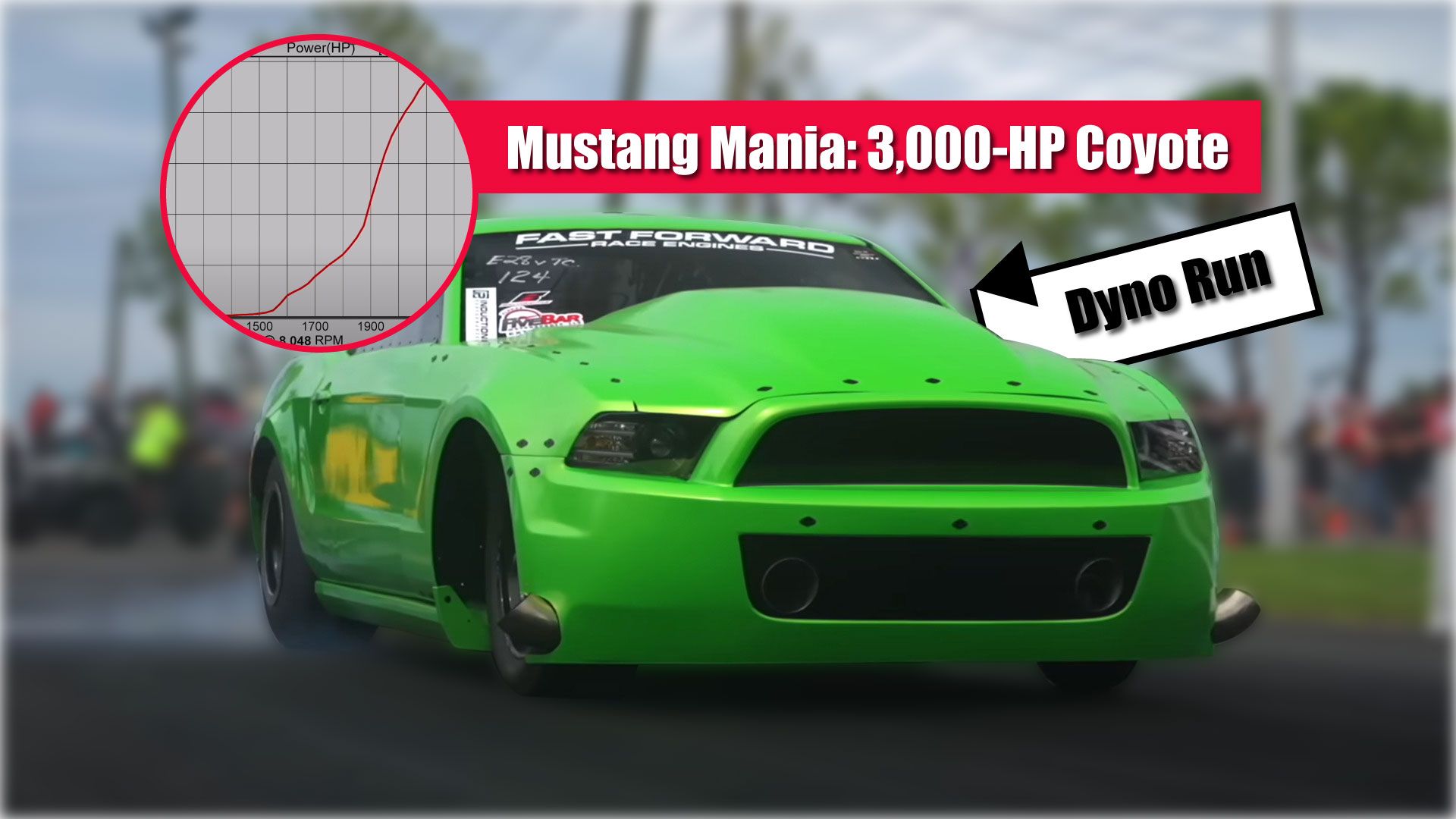 3,000 Hp Mustang Coyote On The Dyno Front View