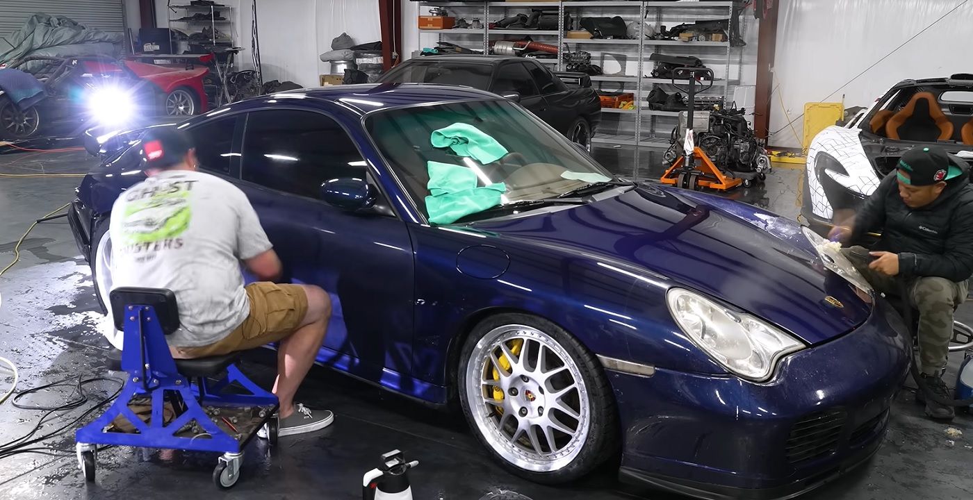 Limpeza Porsche 996 Turbo Azul