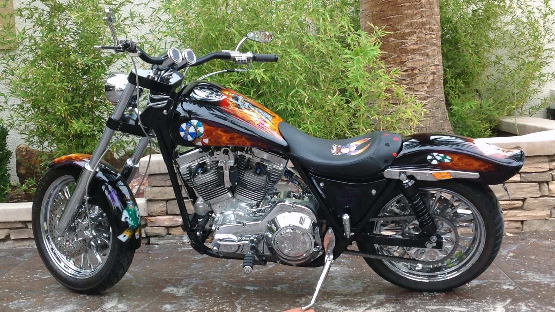 Custom 1992 Harley-Davidson FXR modified side profile view