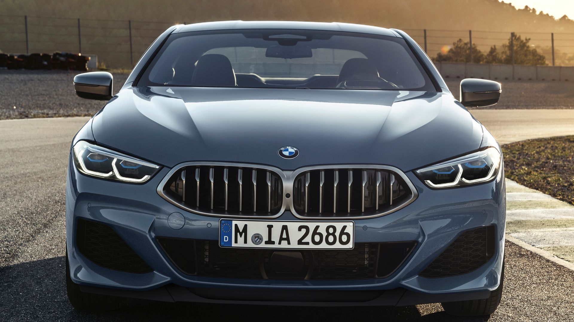bmw 8 series coupe full frontal grey