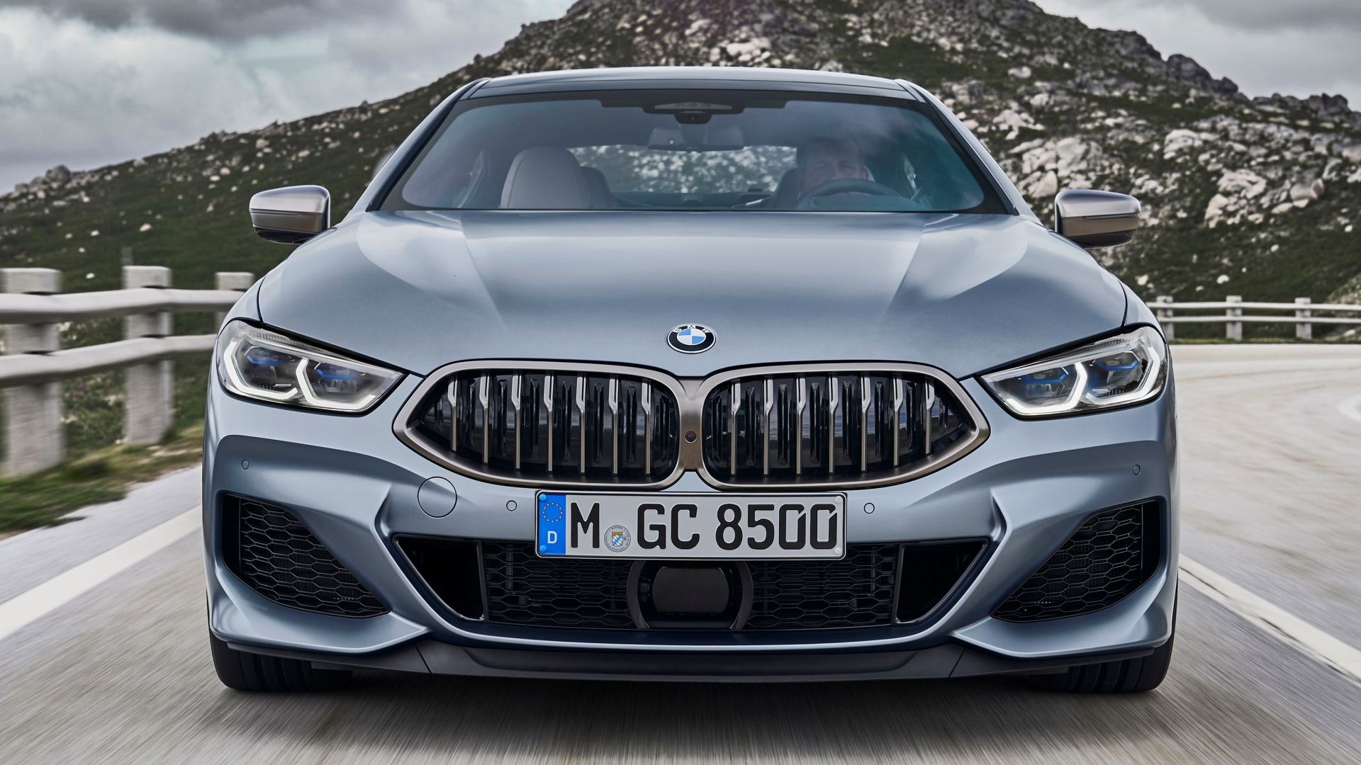 bmw 8 series gran coupe full frontal silver