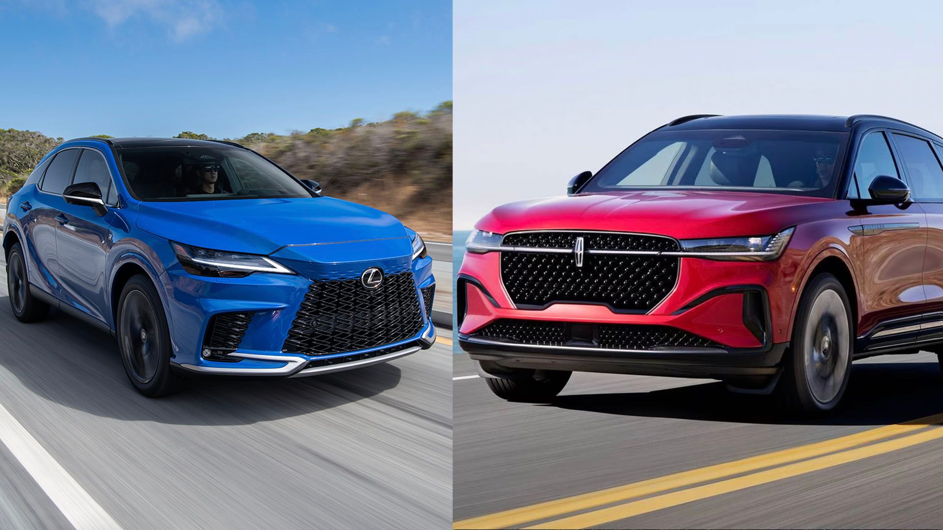 2024 Lexus RX vs 2024 Lincoln Nautilus split image