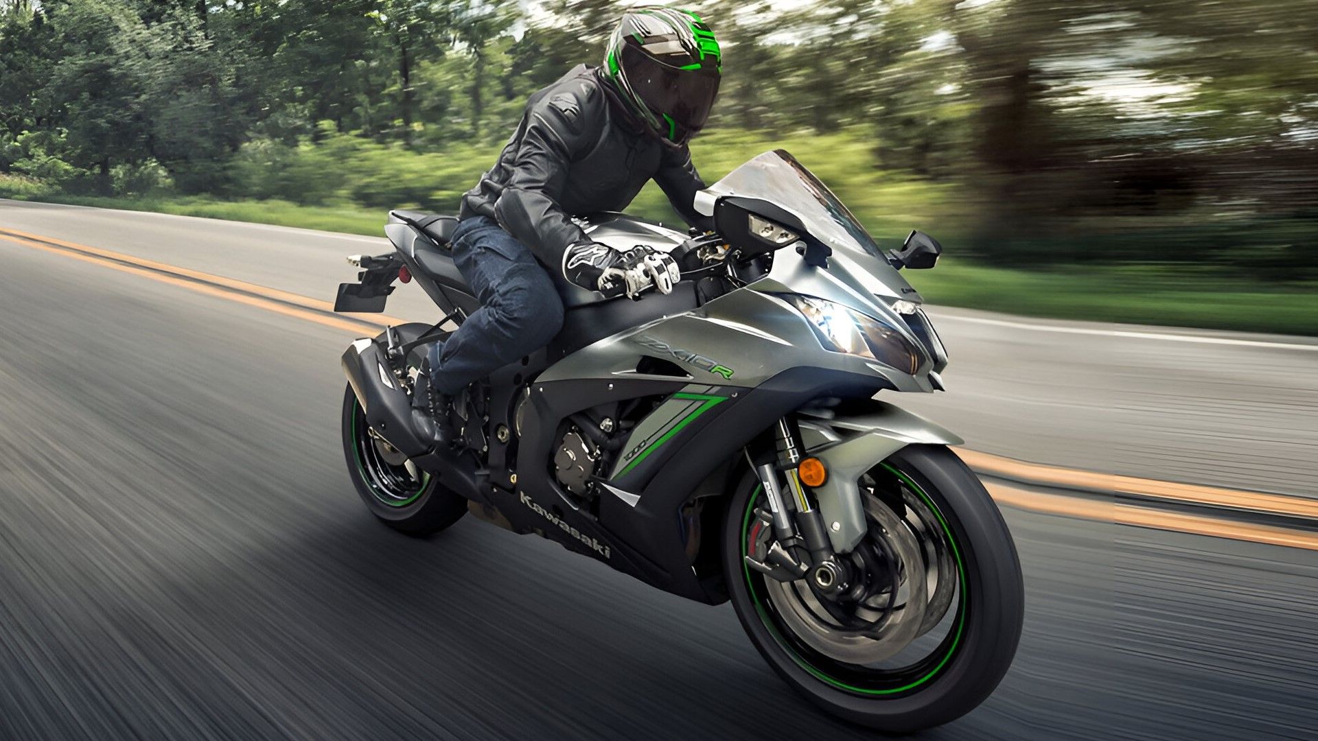 Visão acelerada da Kawasaki Ninja ZX-10R 2020