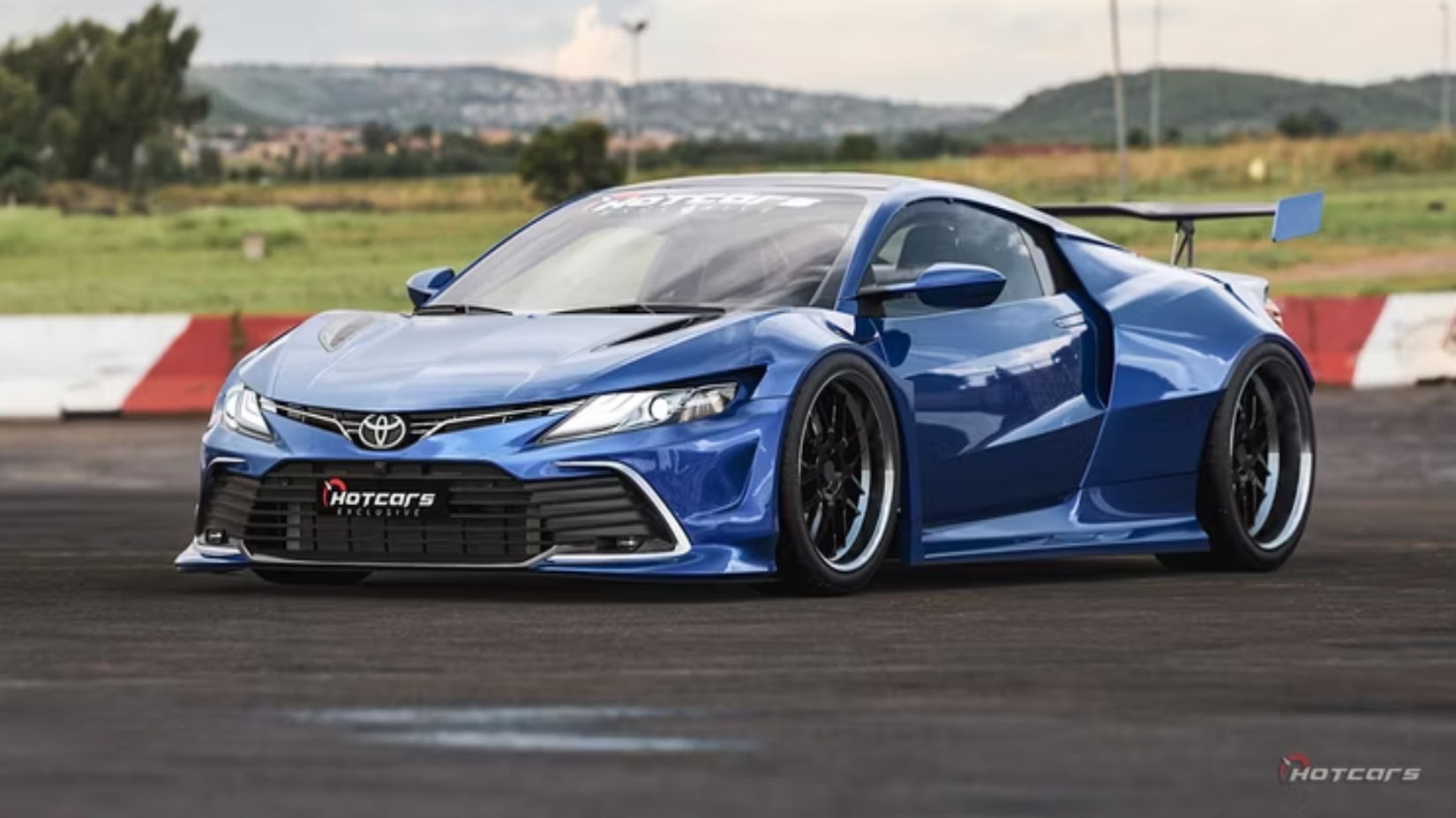 Toyota Camry Mid-Engine Sports Car Render (front quarter)