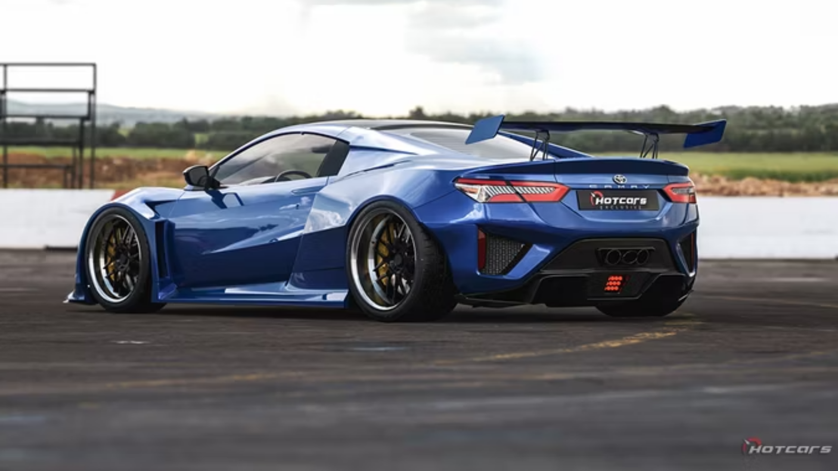 Toyota Camry Mid-Engine Sports Car Render (rear quarter)