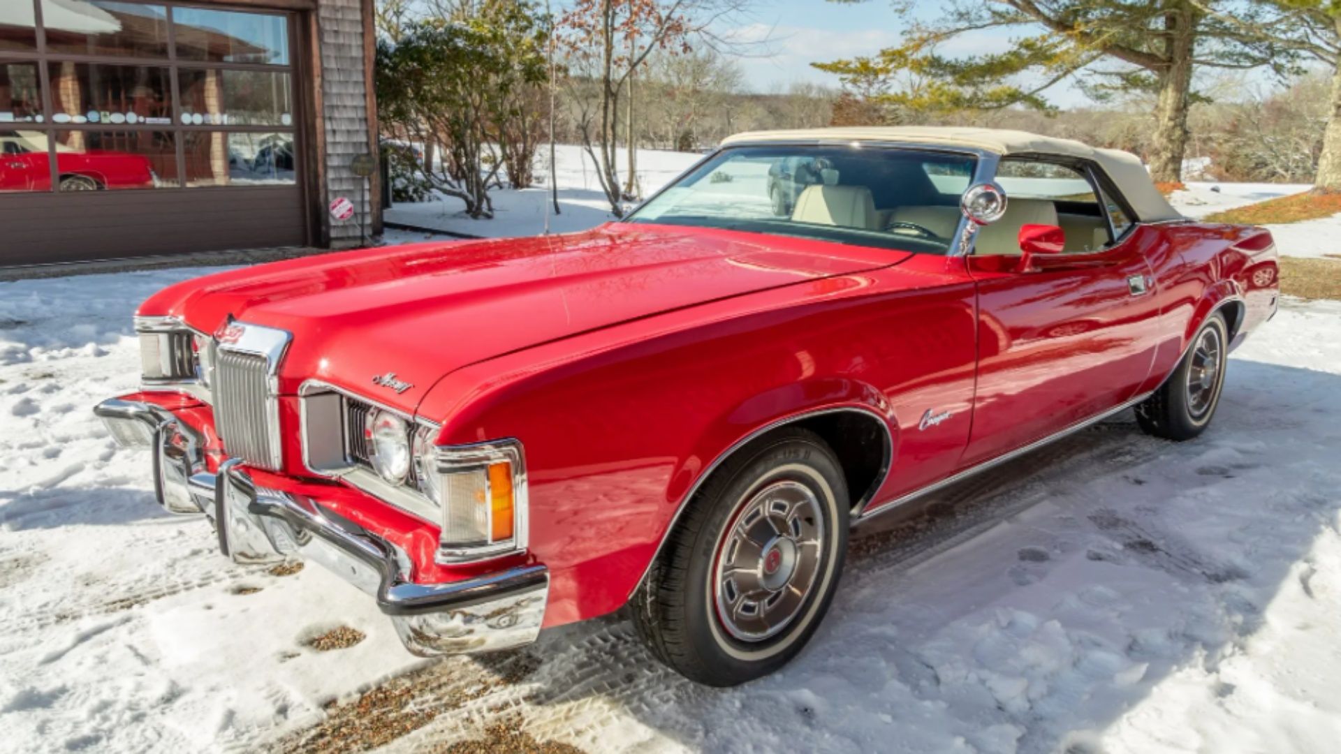Image of a red 1973 Mercury Cougar XR-7