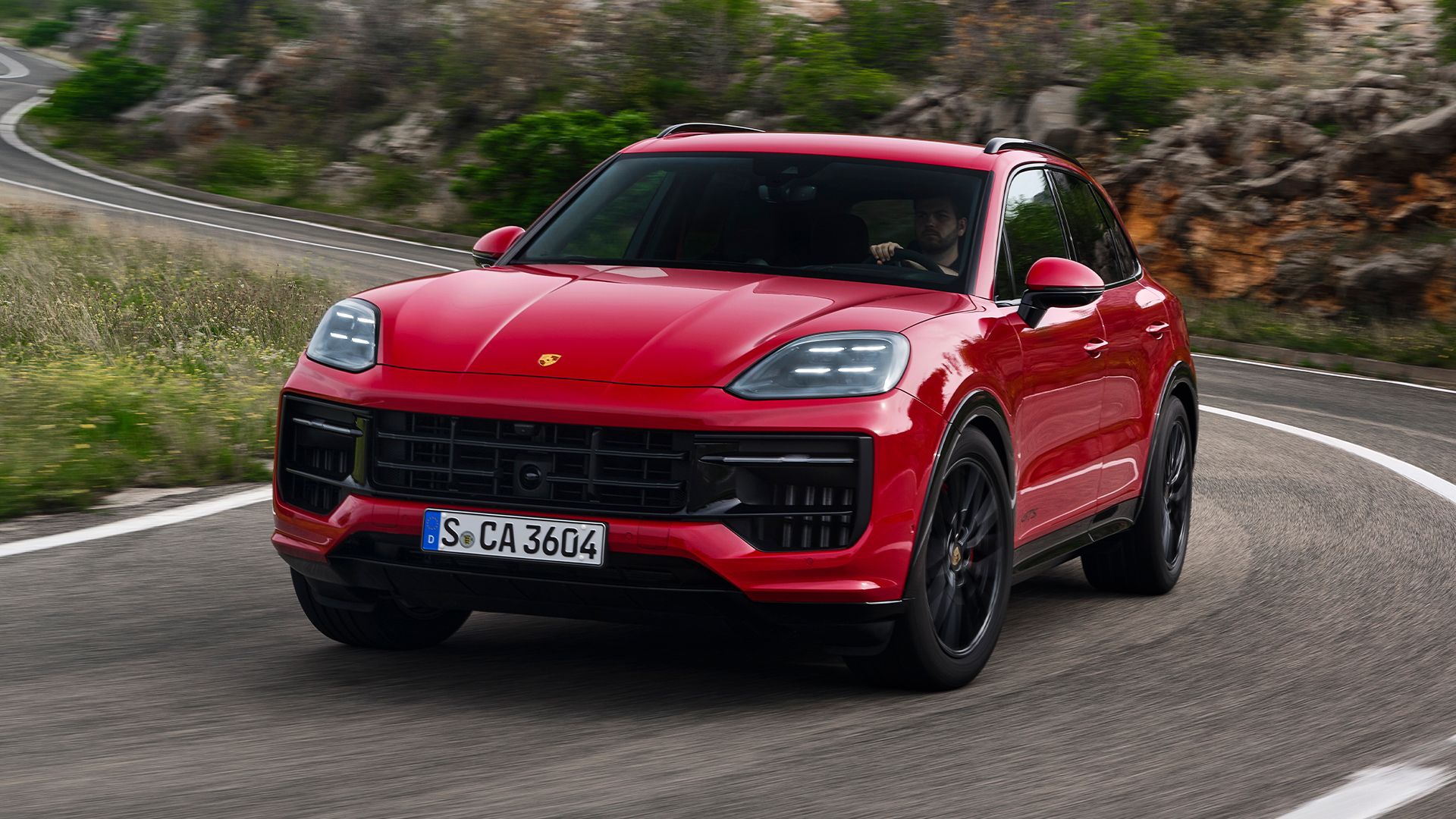 2025 Porsche Cayenne GTS motion on the road