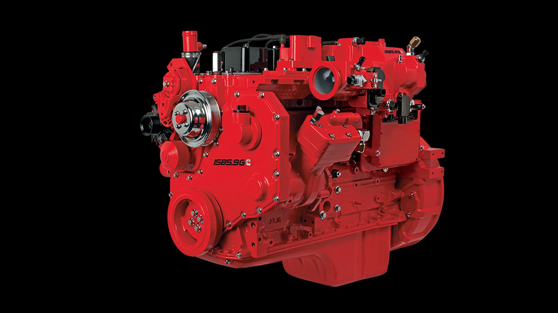 red standalone Cummins Diesel  ISB5.9 G Engine