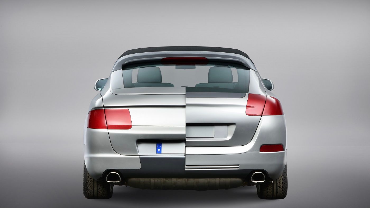 Silver Porsche Cayenne Convertible rear