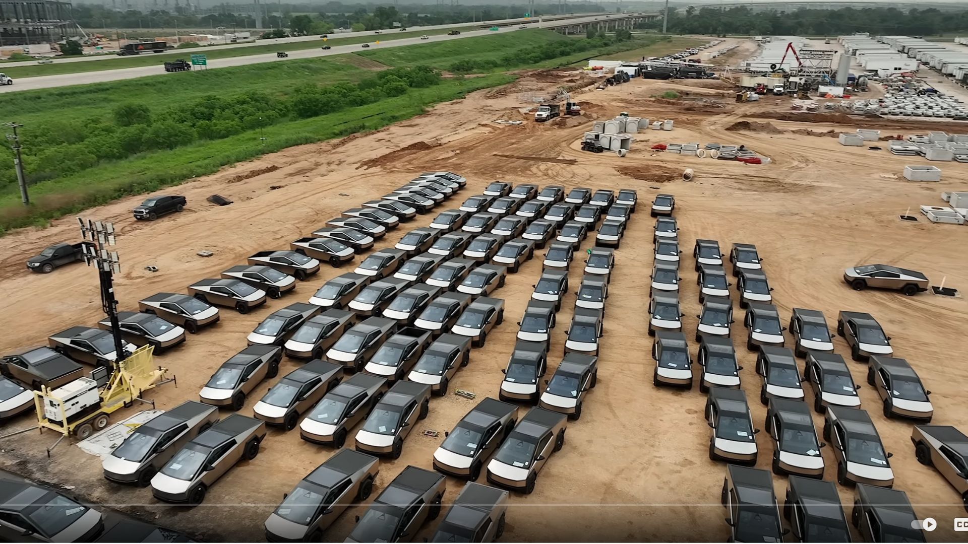 Tesla Cybertruck Stop Sale: Drone Footage Shows Dozens Backed Up At Texas Gigafactory