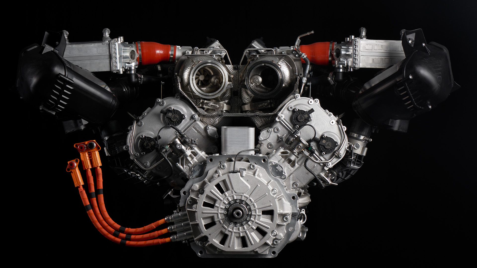 Lamborghini Twin Turbo V8 Hybrid Engine front