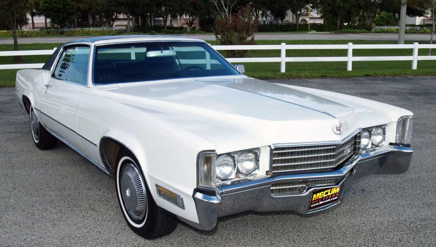 1970 White Cadillac Eldorado front