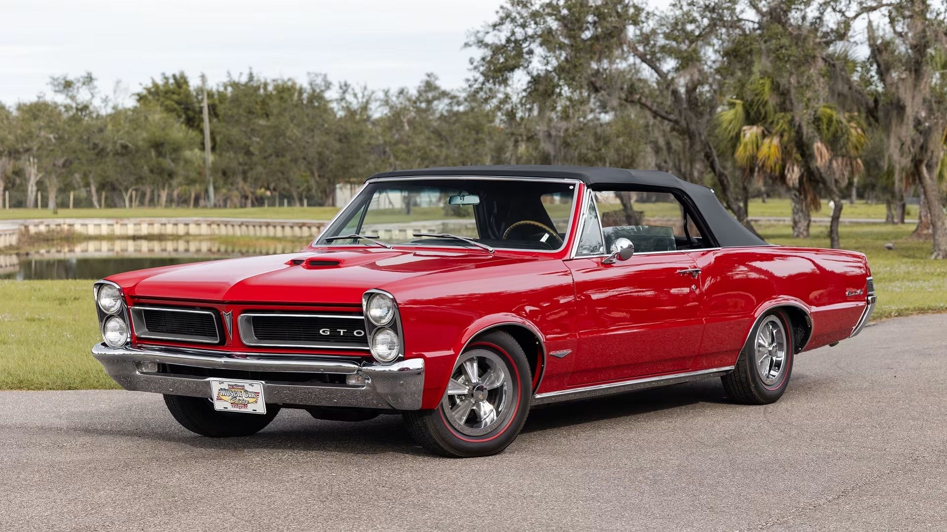 Red 1965 Pontiac GTO convertible