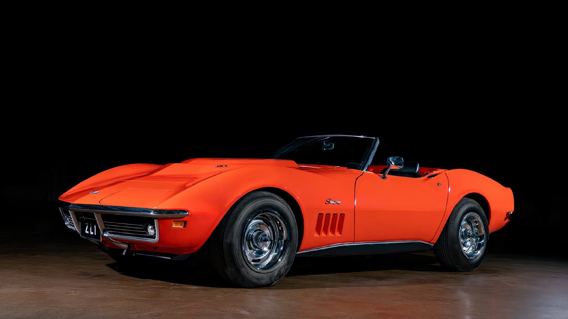 Frente do Corvette ZL1 laranja 1969