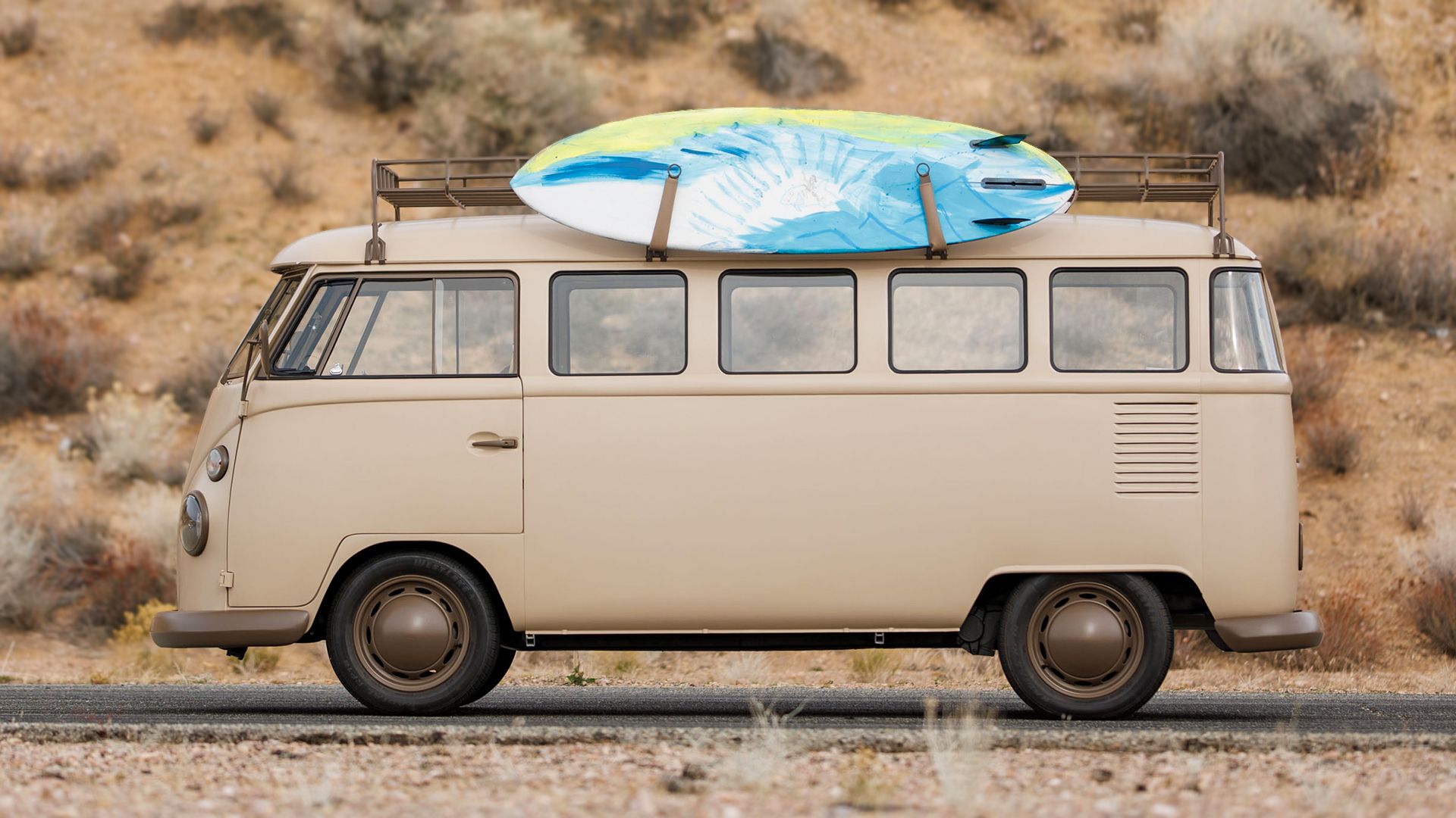 1972 VW Bus in a matt mushroom finish