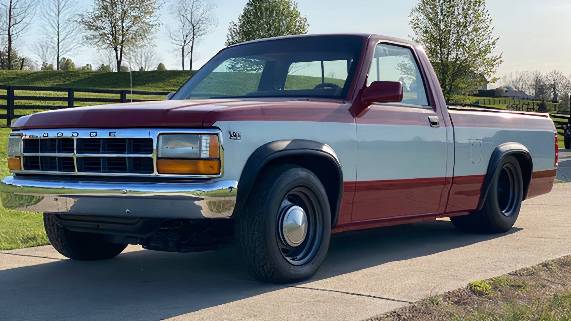 Vermelho 1992 Dodge Dakota
