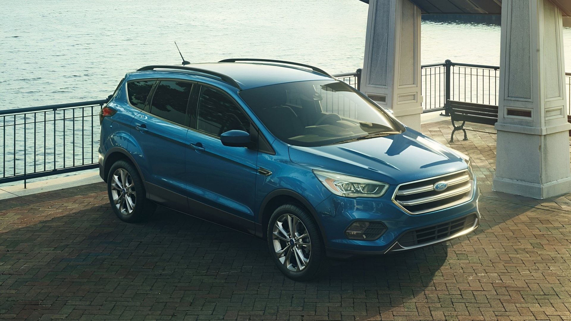 2017 Ford Escape front third quarter ariel view