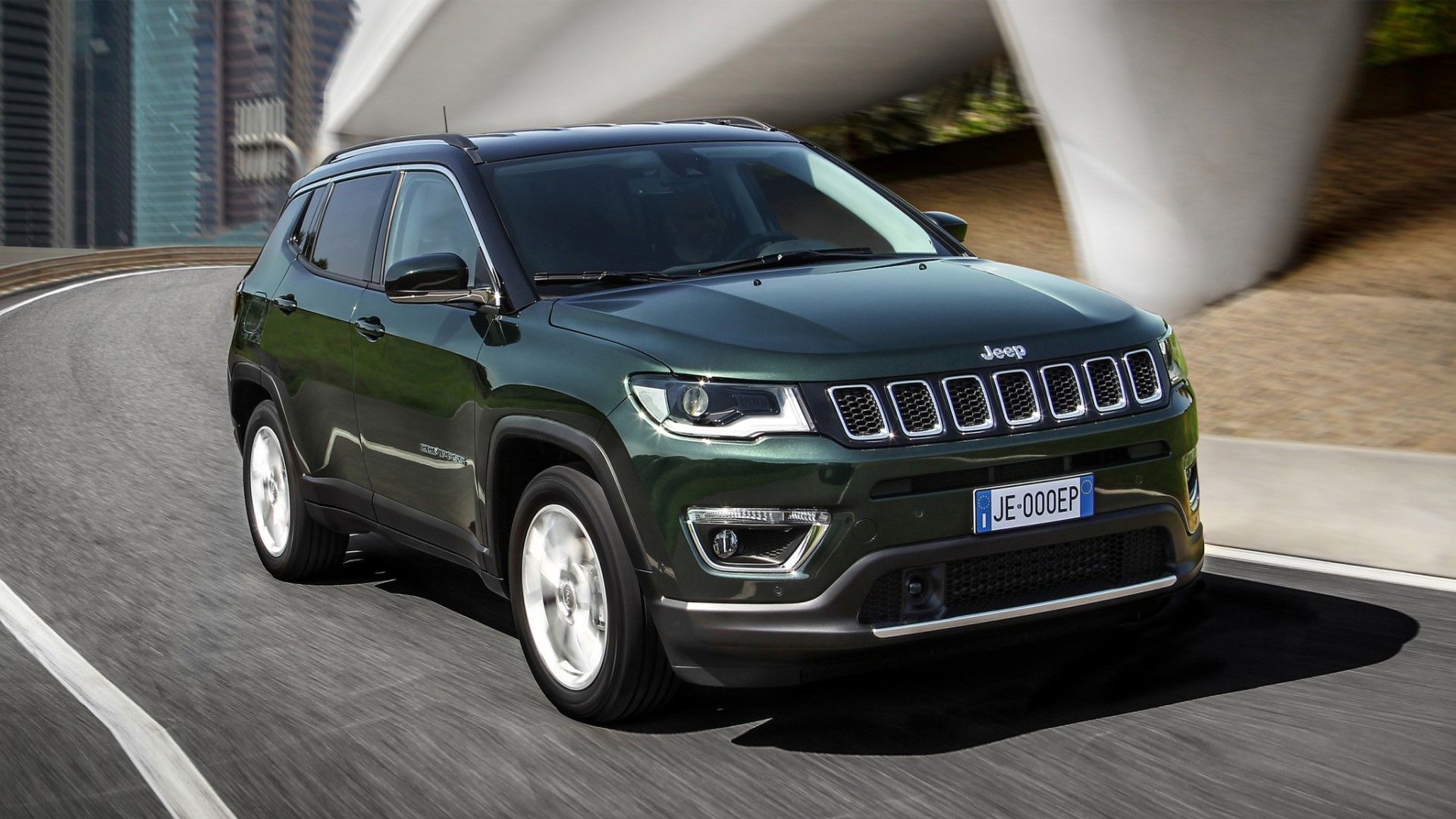 2021 Jeep Compass front third quarter view