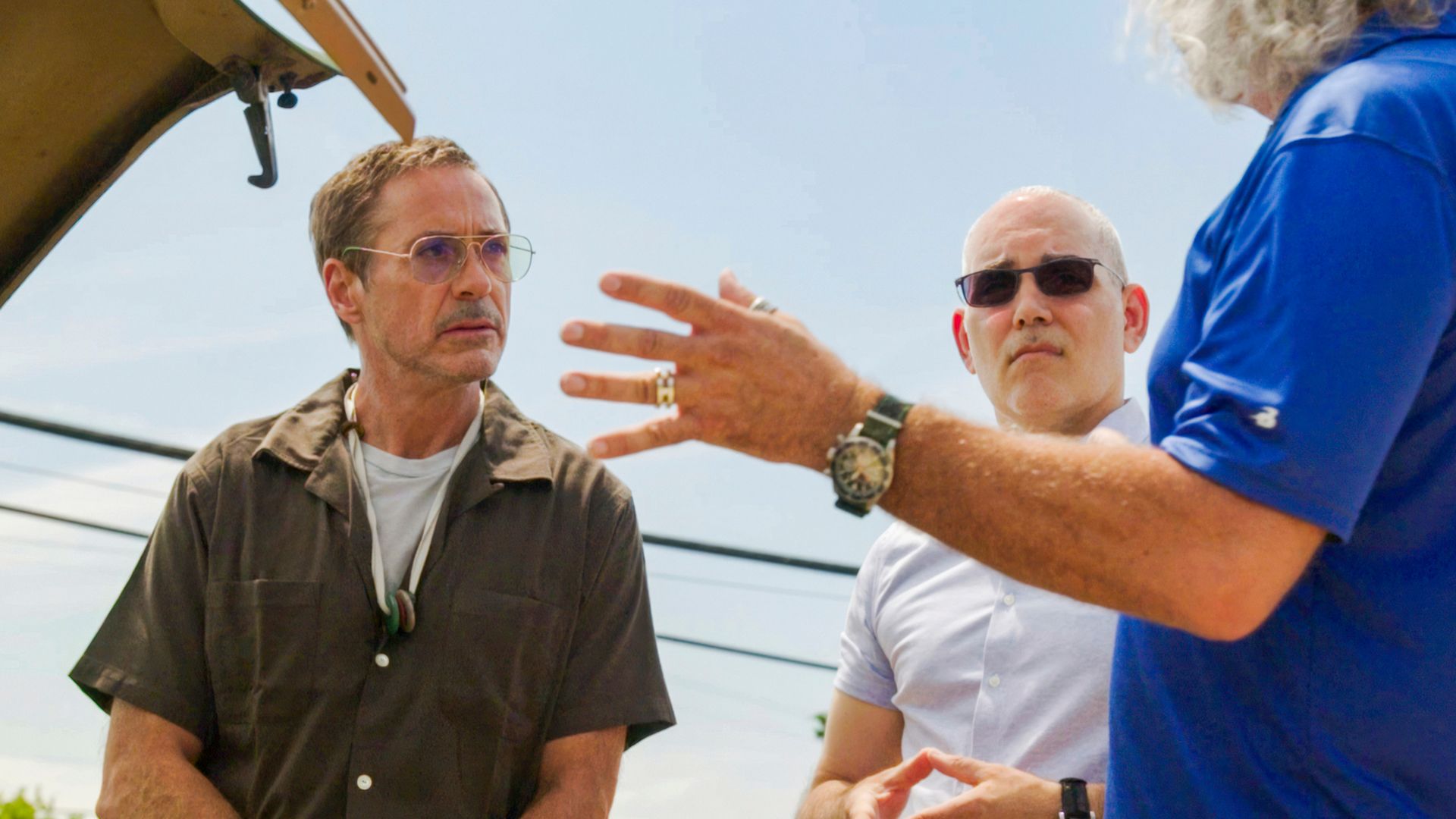 Robert Downey Jr. and Chris Mazzilli on the set of Downey's Dream Cars