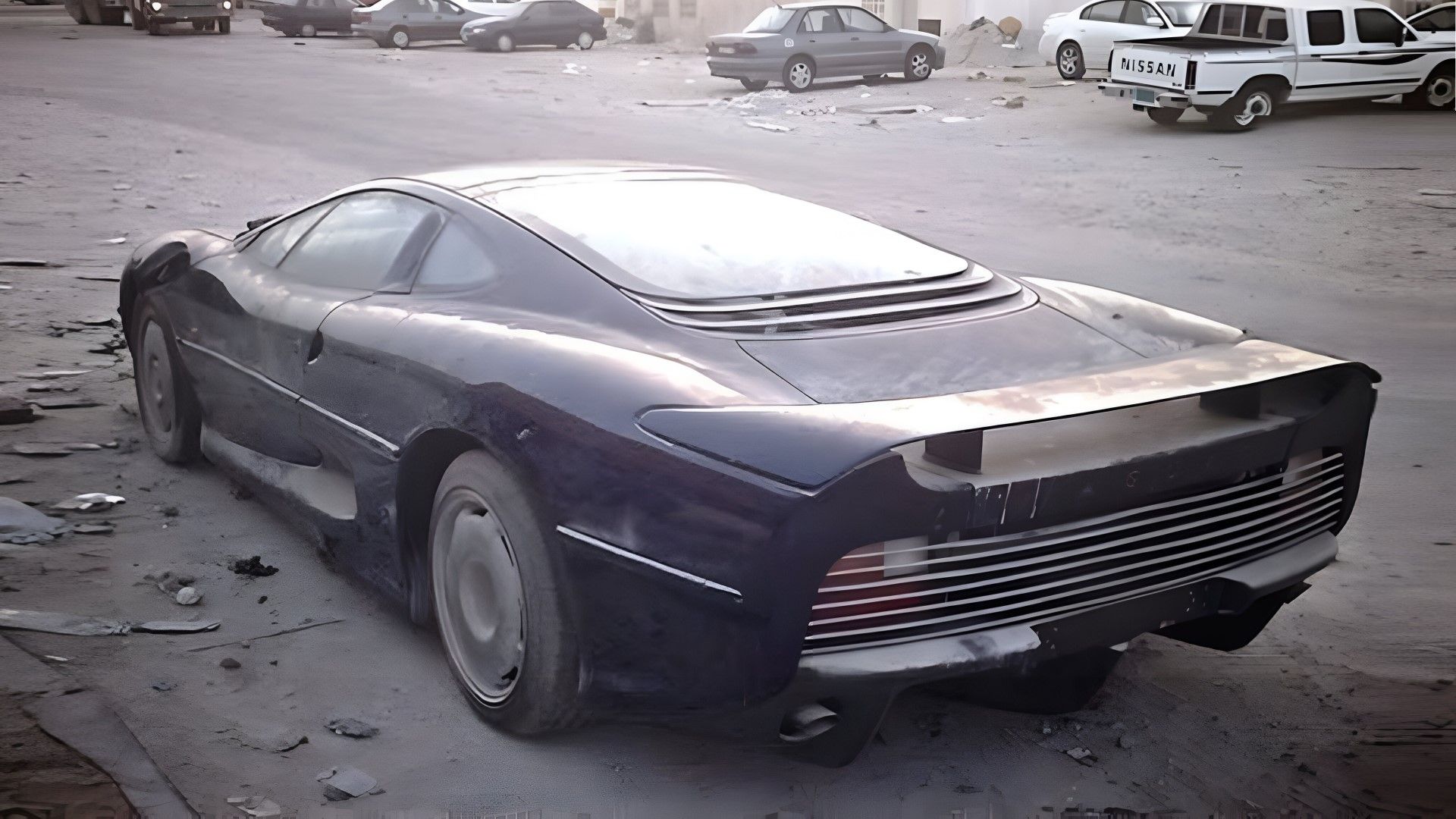 Jaguar XJ220 abandoned rear third quarter view