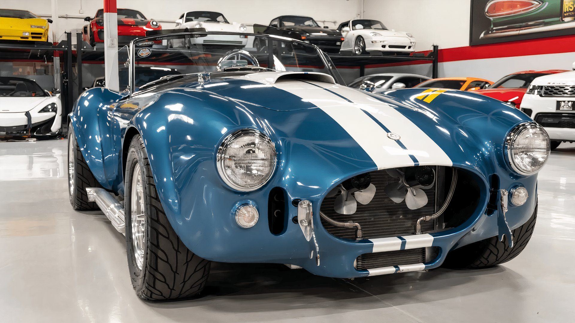 1966 Shelby Cobra 427 replica blue sports car