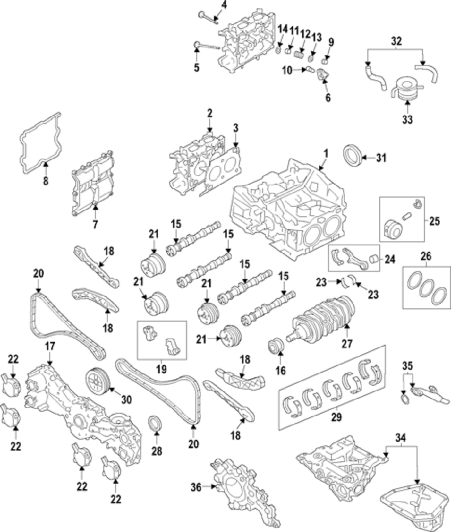 Diagrama de peças do Subaru WRX