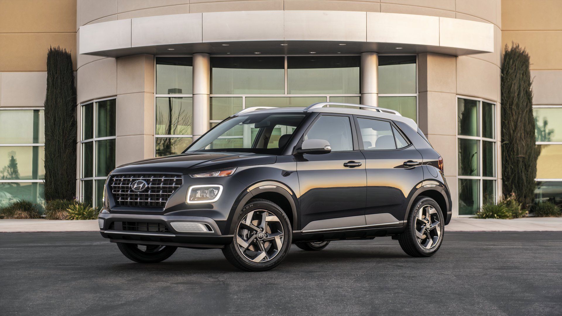 2023 Hyundai Venue parked in front of a building