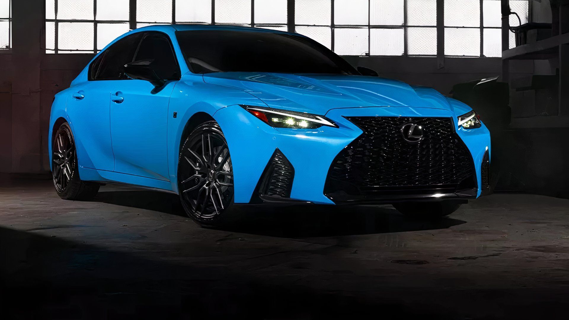 Lexus IS 500 F Sport Performance, vista frontal, azul